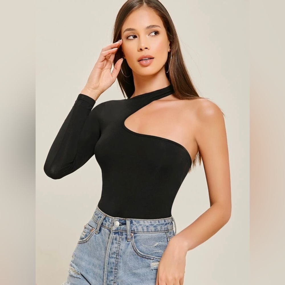 SHEIN one shoulder form fitted top